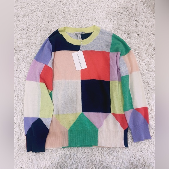 NWT $398 Autumn Cashmere Checkerboard Crew Sweater - Picture 6 of 7